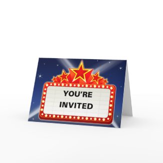 Starred Movie Marquee You're Invited card