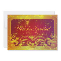 Starry Art Deco Red Yellow