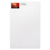 Starry Christmas Tree on Red Stationery Design
