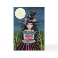 Starry Eyed Witch and Cat Card