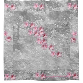 Starry Eyed With Pink flowers Shower Curtain