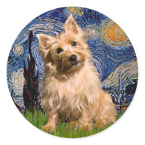"Starry" in Starry Night (round) - custom design stickers by masterpiecedogs "Starry" in Starry Night (round) - custom design stickers