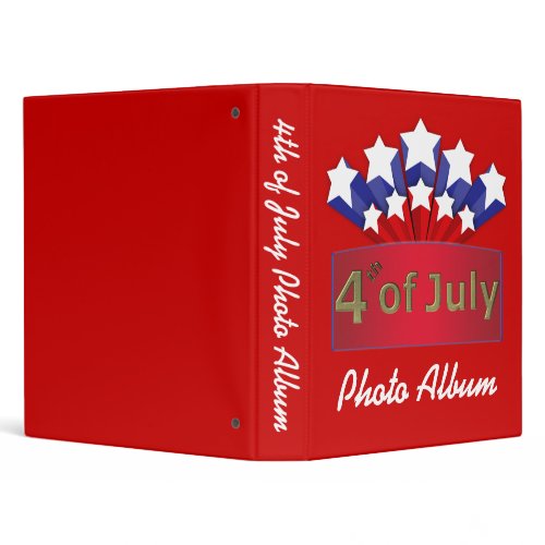 Starry Independence Day Photo Album Template zazzle_binder