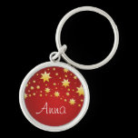 Starry keychain with your name keychains