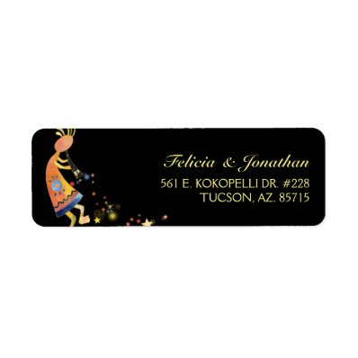 Starry Kokopelli Wedding Label