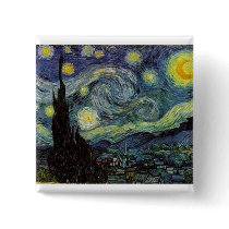 starry night,1889,Vincent van Gogh Pinback Buttons