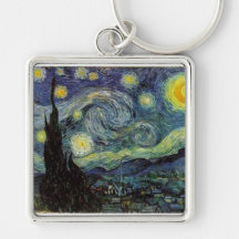 starry night,1889,Vincent van Gogh Key Chains
