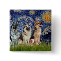Starry Night - 3 German Shepherds Pins