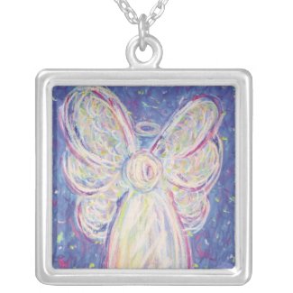 Starry Night Angel Art Custom Pendant Necklace