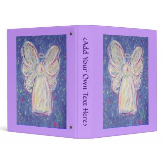 Starry Night Angel Binder Customized Text Spine
