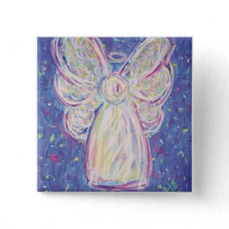 Starry Night Angel Button (square) button