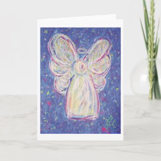 Starry Night Angel Greeting Card or Note Card