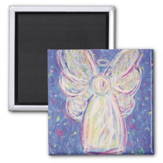 Starry Night Angel Magnet Square