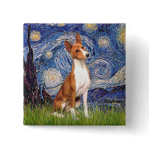 Starry Night - Basenji Buttons