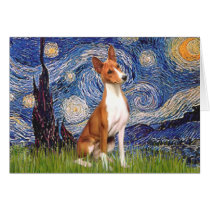 Starry Night - Basenji Greeting Card