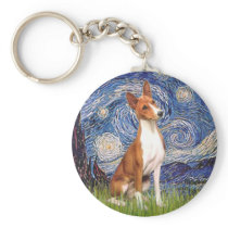 Starry Night - Basenji Key Chains