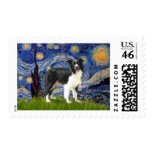 Starry Night - Border Collie (Z) Postage Stamps