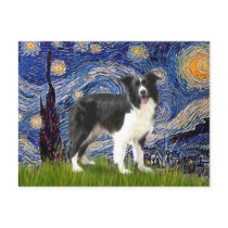 Starry Night - Border Collie (Z) Postcard