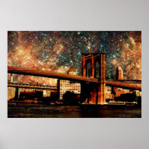 Starry Night Brooklyn Bridge Print