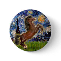 Starry Night - Brown Horse Rearing buttons by heartsonggallery Starry Night - Brown Horse Rearing buttons