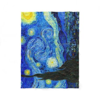 Starry Night by Van Gogh Fine Art Fleece Blanket