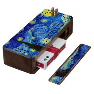 Starry Night by Van Gogh Fine Art Wood Cribbage Board