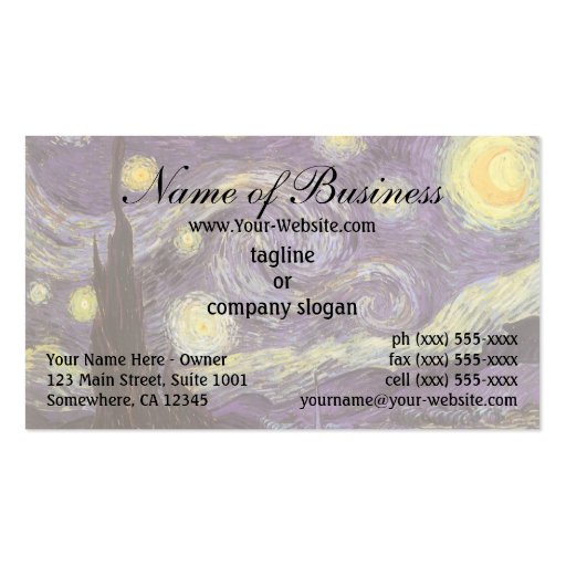 Starry Night by Vincent van Gogh Business Card Templates