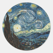 Starry Night by Vincent Van Gogh Round Stickers