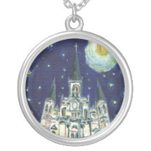 Starry Night Cathedral Personalized Necklace