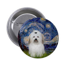 Starry Night - Coton de Tulear 2 Button