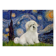 Starry Night - Coton de Tulear 7 Greeting Card
