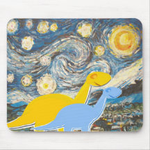 Starry Night Dinosaurs Mouse Pads