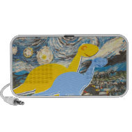 Starry Night Dinosaurs Portable Speaker doodle