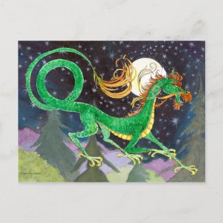 Starry Night Dragon Postcard postcard