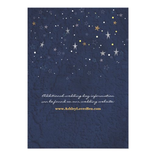 Starry Night Full Moon Wedding Invitation