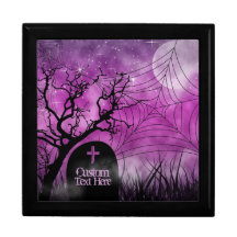 Starry Night Goth Moon+Web Lacquered Gift Box