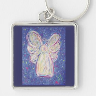 Starry Night Guardian Angel Art Custom Keychains