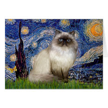Starry Night - Himalayan cat 7 Cards