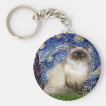 Starry Night - Himalayan cat 7 Keychains