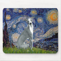 Starry Night-Italian Greyhound 4 (sit) Mouse Pads