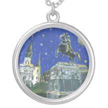 Starry Night Jackson Square Necklace