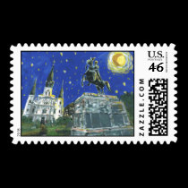 Starry Night Jackson Square postage
