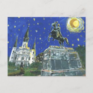 Starry Night Jackson Square postcard