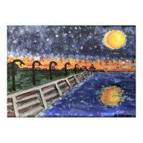 Starry Night Lake Pontchartrain posters by figstreetstudio Starry Night Lake Pontchartrain posters