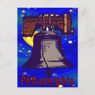 Starry Night Liberty Bell postcard