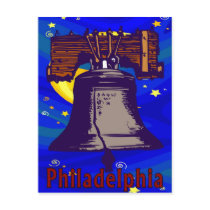 Starry Night Liberty Bell Postcard