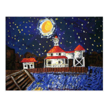 Starry Night Light House Postcards