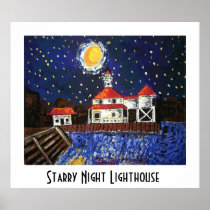 Starry Night Lighthouse posters