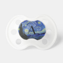 Starry night monogram baby pacifiers