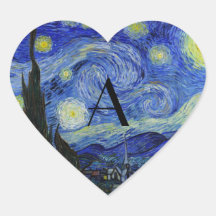 Starry night monogram sticker